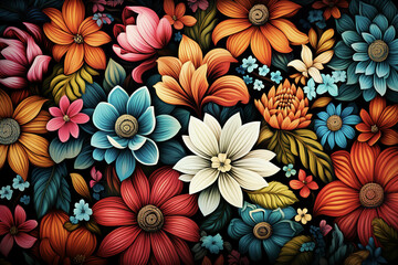 Naklejka premium Floral Background Floral Wallpaper Floral Image Flower Background Flower Image Flower Wallpaper Illustration 