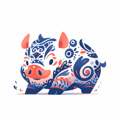 Traditional Chinese zodiac illustrations,created with Generative AI tecnology.