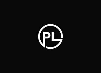 Creative Letters PL Logo Design Vector Template - obrazy, fototapety, plakaty