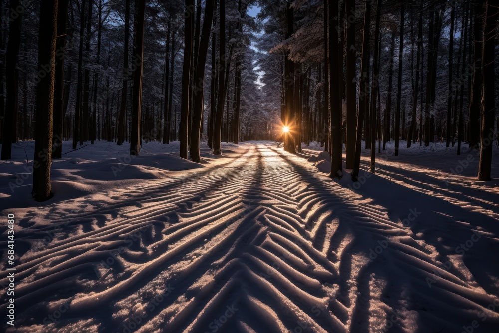 Canvas Prints Ski Trail Patterns - Generative AI