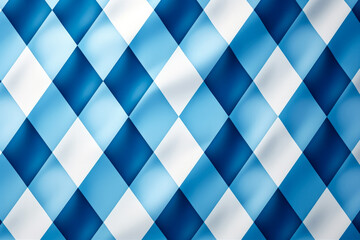 Bavarian Oktoberfest pattern features blue white checkered rhombus flag background 