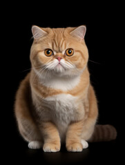 Exotic Shorthair Cat Studio Shot Isolated on Clear Background