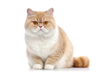 Exotic Shorthair Cat Studio Shot Isolated on Clear Background