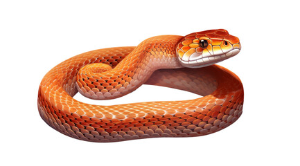 Fototapeta premium Vibrant illustration of an orange Corn Snake, commonly kept as a pet.