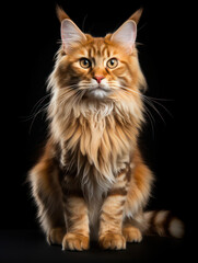 Obraz premium Maine Coon Cat Studio Shot Isolated on Clear Background