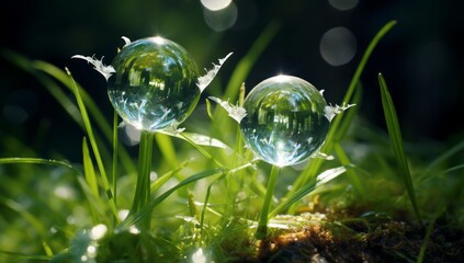 Mesmerizing Dance of Dew: Capturing Nature's Exquisite Detail in a Single Shot Generative AI