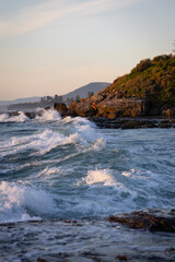 Beautiful rocky coastline of Wombarra, NSW, Australia.