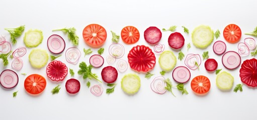 Discover the Vibrant Colors and Nutritional Benefits of Fresh Vegetable Slices Generative AI