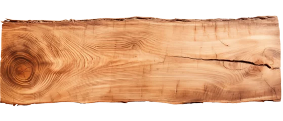 Crédence de cuisine en verre imprimé Texture du bois de chauffage Treated board with a crack. Natural wood for decoration. Wooden sign/stand/backdrop. Isolated on a transparent background.