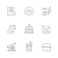 Fototapeta premium Set line icons of school