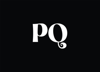 Creative Letters PQ Logo Design Vector Template - obrazy, fototapety, plakaty