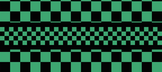 Abstract Green Black Squares Tanjiro background Wallpaper