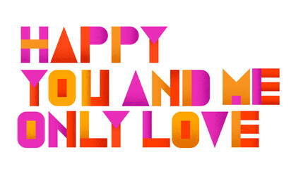 love theme geometric typography