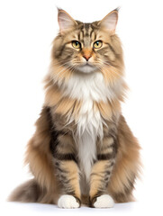 Obraz premium Norwegian Forest Cat Studio Shot Isolated on Clear Background