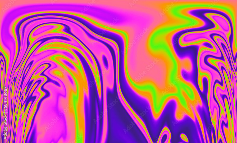 Poster Trippy backdrop adorned with vibrant neon glitch patterns and a mesmerizing polarization overlay.