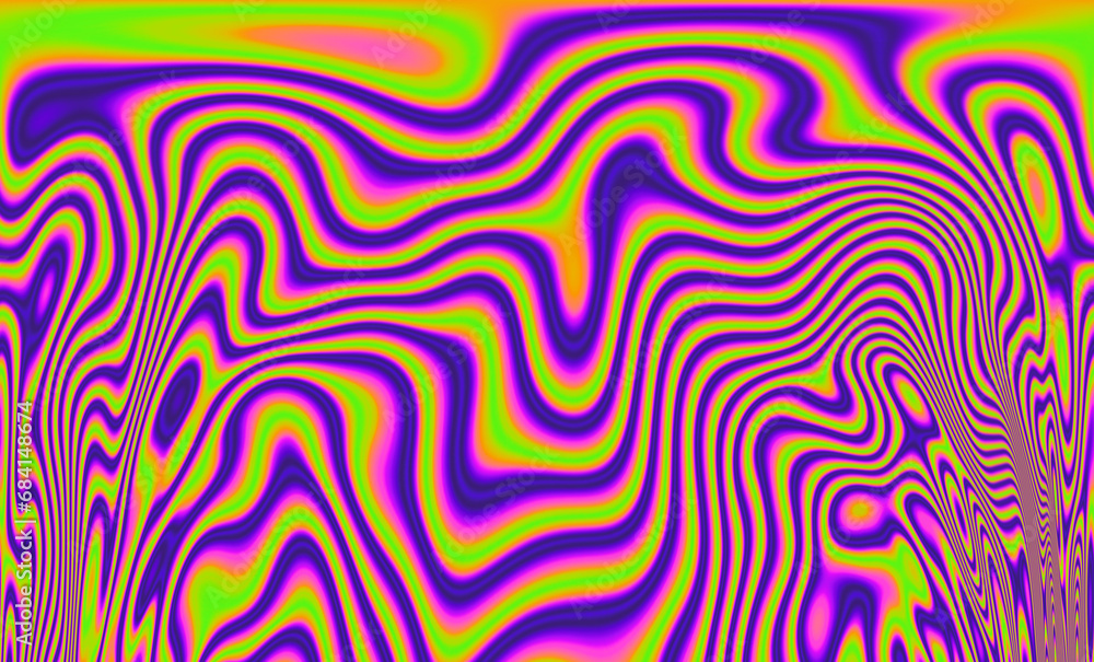 Aufkleber 
A vivid and mesmerizing scene filled with neon-toned glitched patterns, elevated by an enchanting polarization effect, creating a vibrant and trippy backdrop.