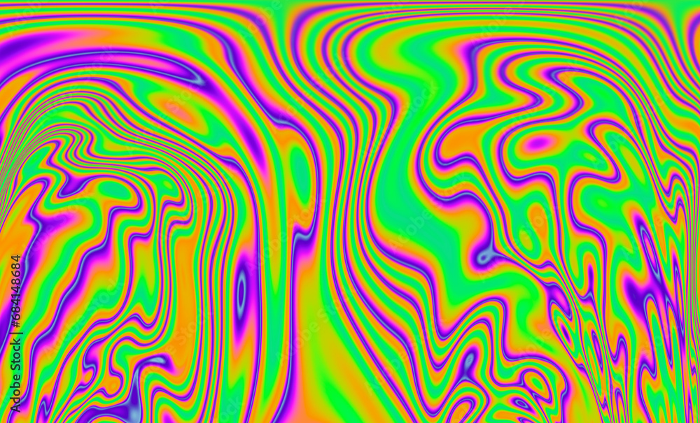 Aufkleber 
A vivid and mesmerizing scene filled with neon-toned glitched patterns, elevated by an enchanting polarization effect, creating a vibrant and trippy backdrop.