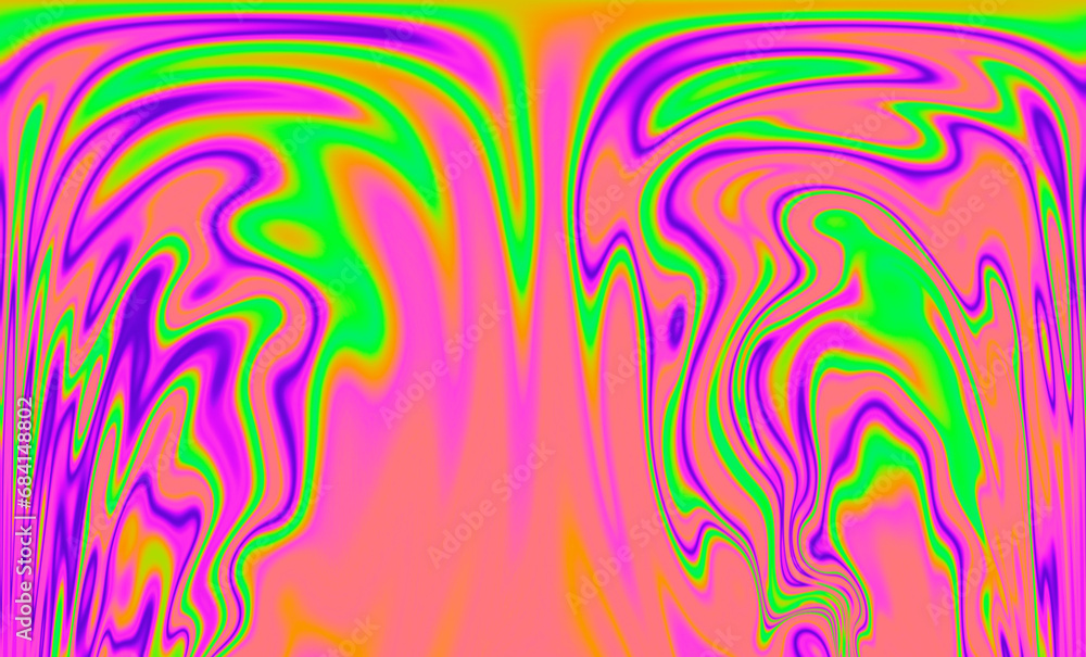 Poster Trippy backdrop adorned with vibrant neon glitch patterns and a mesmerizing polarization overlay.