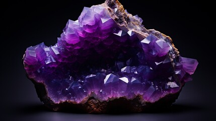 A full ultra HD image of a dazzling, 8K amethyst geode showcasing its rich, purple hues - obrazy, fototapety, plakaty