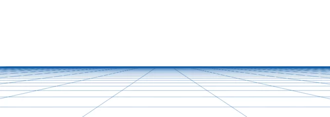 Deurstickers Technology perspective grid in infinity. Abstract digital wireframe floor with lines. Futuristic texture pattern with mesh. Background a digital space. Flooring illustration. © ASdesign0714