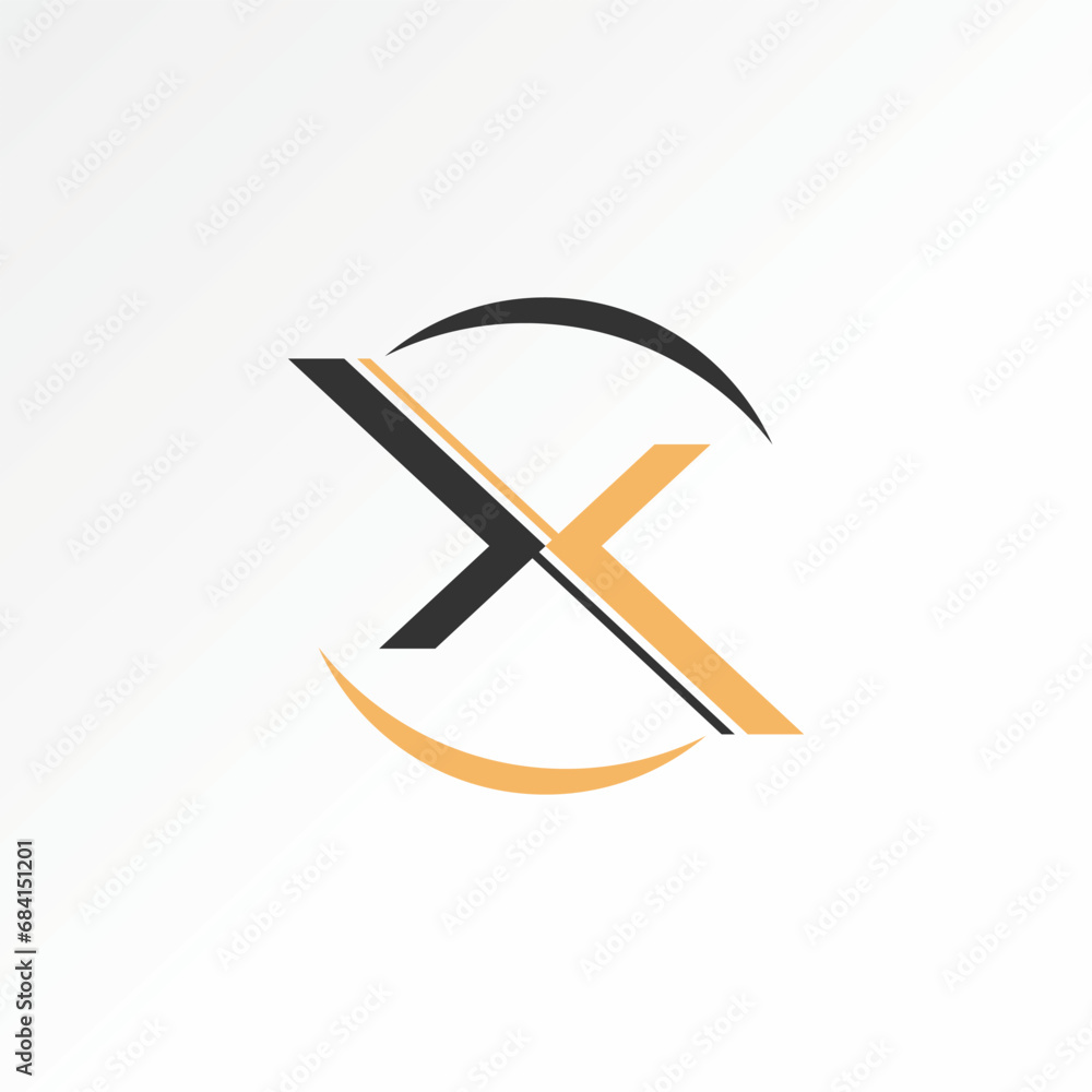 Poster logo design graphic concept creative abstract premium vector stock simple unique letter initial x fo