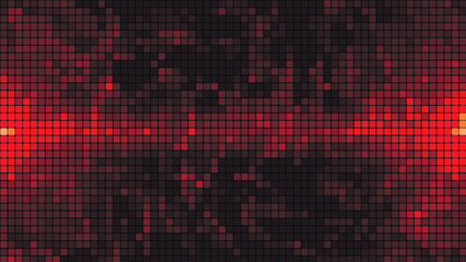 Red mosaic tile background in technology concept. Abstract red LED squares. Red pixel grid background. Vector illustration.