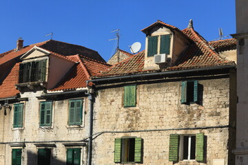 Fototapeta na wymiar Old buildings in the ottoman historic part of Sarajevo in Bosnia and Herzegovina 