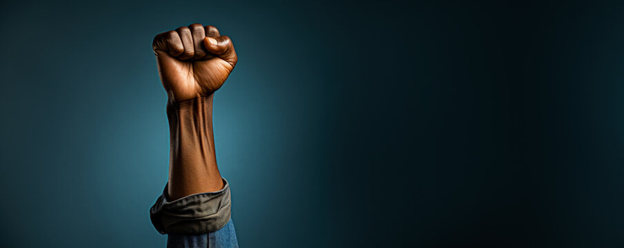 Raised fist symbolizes Black Lives Matter protest solidarity 