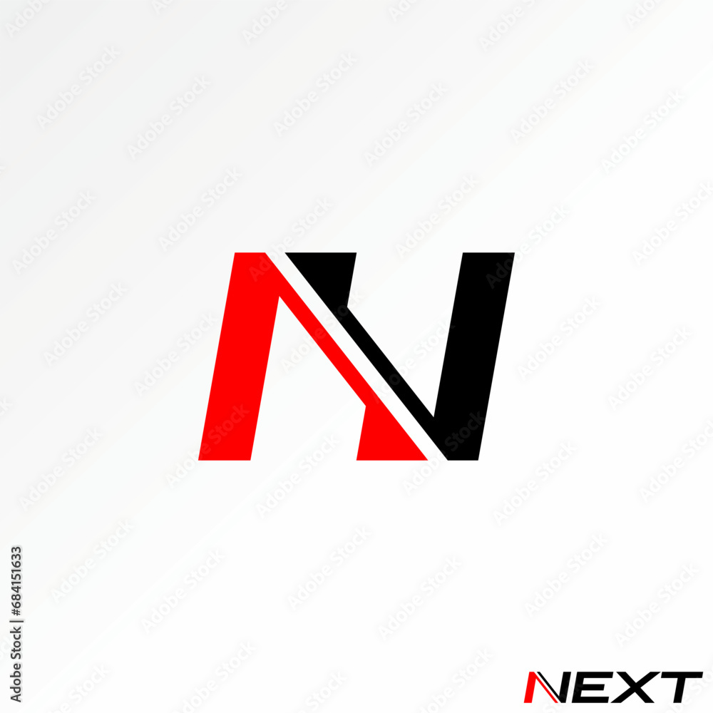 Poster logo design graphic concept creative premium abstract vector stock unique simple initial letter n fo