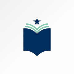 Logo design graphic concept creative abstract premium vector stock simple unique book champion star symbol Related to education read university school