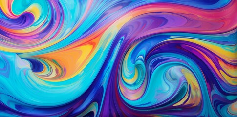 Abstract marbled acrylic paint ink painted waves painting texture colorful background 
