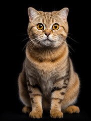 Obraz premium Scottish Fold Cat Studio Shot Isolated on Clear Background