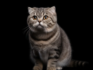 Fototapeta premium Scottish Fold Cat Studio Shot Isolated on Clear Background