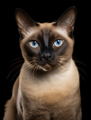 Obraz premium Siamese Cat Studio Shot Isolated on Clear Background