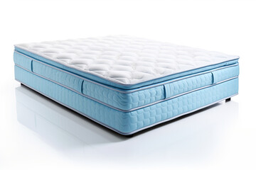 blue mattress isolated on white background