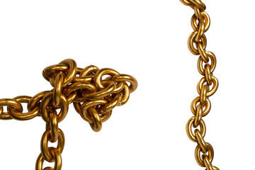 Obraz premium Golden chain isolated on white background.