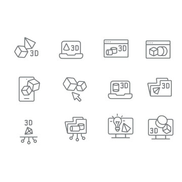  visual design related vector icon set