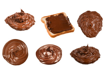 Chocolate cream isolated on white background.