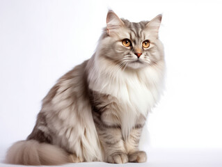 Obraz premium Siberian Cat Studio Shot Isolated on Clear Background