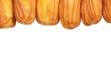 Sweet eclairs isolated on a white background.