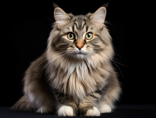 Naklejka na ściany i meble Siberian Cat Studio Shot Isolated on Clear Background