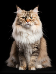 Obraz premium Siberian Cat Studio Shot Isolated on Clear Background
