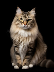 Obraz premium Siberian Cat Studio Shot Isolated on Clear Background