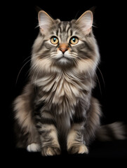 Naklejka na ściany i meble Siberian Cat Studio Shot Isolated on Clear Background