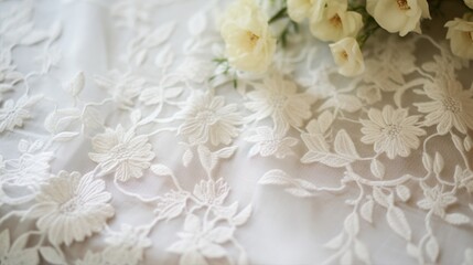 an old-fashioned lace handkerchief delicately embroidered
