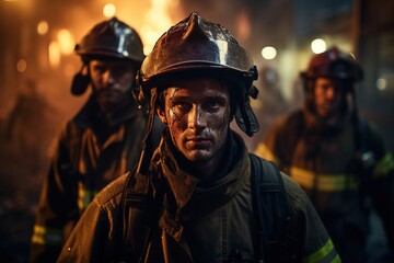Fototapeta na wymiar Firefighter portrait