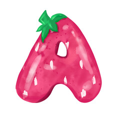Strawberry alphabet, kids education, abc cute alphabet 