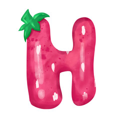 Strawberry alphabet, kids education, abc cute alphabet 