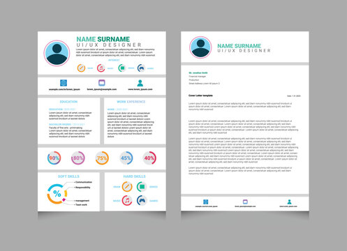 Elevate your job application with a uniquely crafted CV resume vector template. Unleash creativity in your presentation, showcasing your skills and personality in a visually stunning format. 
