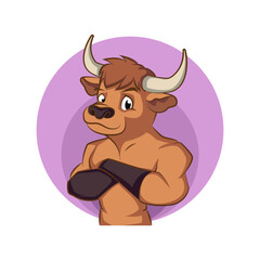 bull vector. animal cartoon illustration
